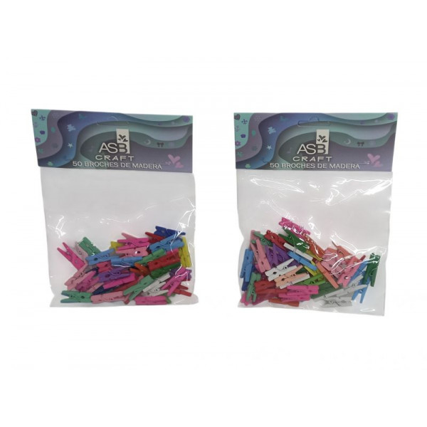 BROCHE MADERA X50 COLOR SURTIDO 2.5mm  611/3  ASB
