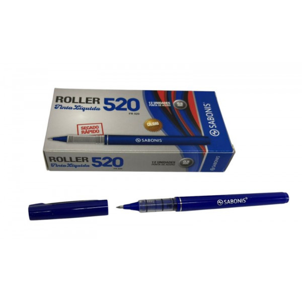 BOLIGRAFO AZUL 0.5mm ROLLER TINTA LIQUIDA X12 520 SABONIS
