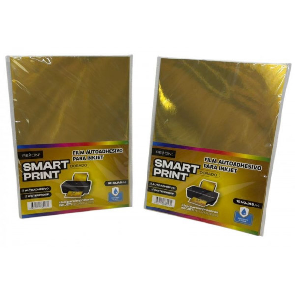 FILM ADHESIVO INKJET A4 X10 DORADO  16534  REX