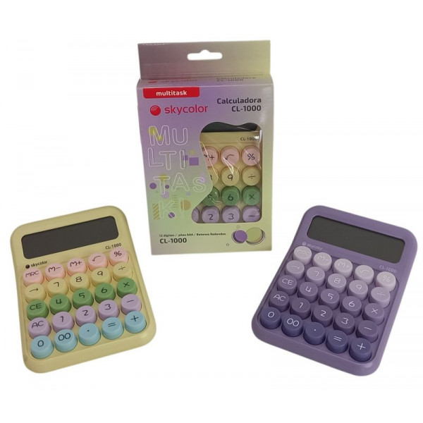 CALCULADORA 12 DIGITOS 114X158mm  CL-1000  SKYCOLOR