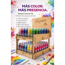 EXHIBIDOR DE TEMPERAS X78gr 102 UNIDADES  ACUAREL