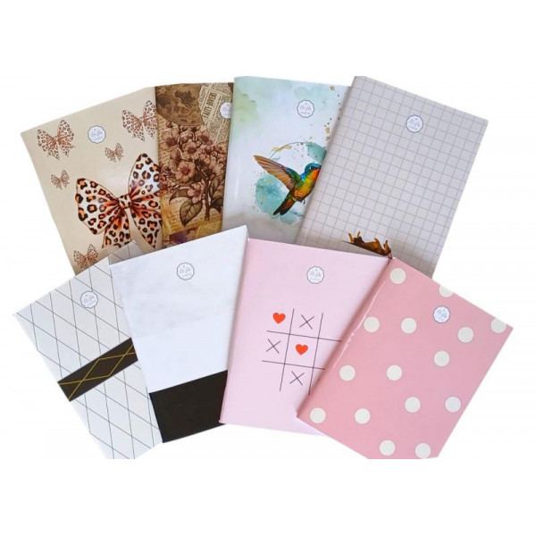 CUADERNO T/FLEX 16X21 48hjs RAY (X8) DISEñOS HOLA