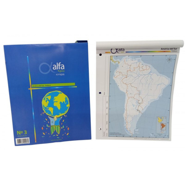 MAPA Nro 3  AMERICA DEL SUR POLITICO  X40u  3140231  ALFA
