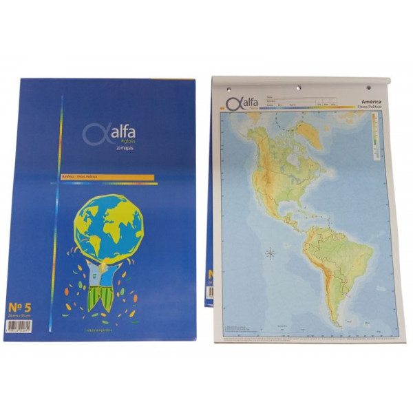 MAPA OFICIO AMERICA FISICO-POLITICO  X20u 5240811  ALFA