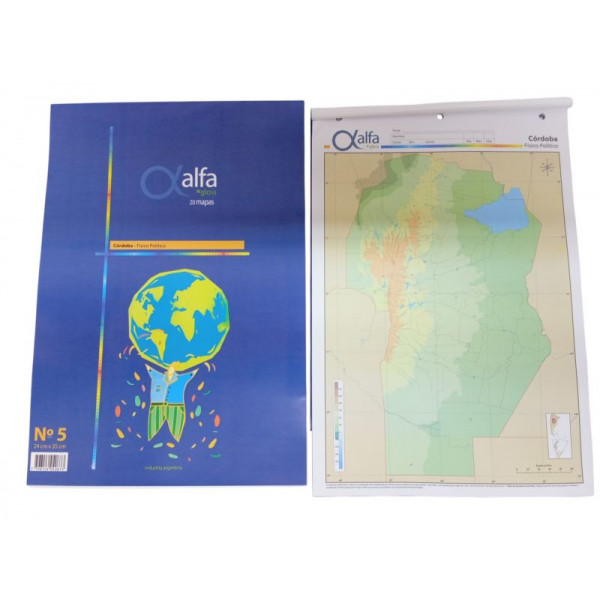 MAPA OFICIO CORDOBA FISICO-POLITICO  X20u 5240873  ALFA