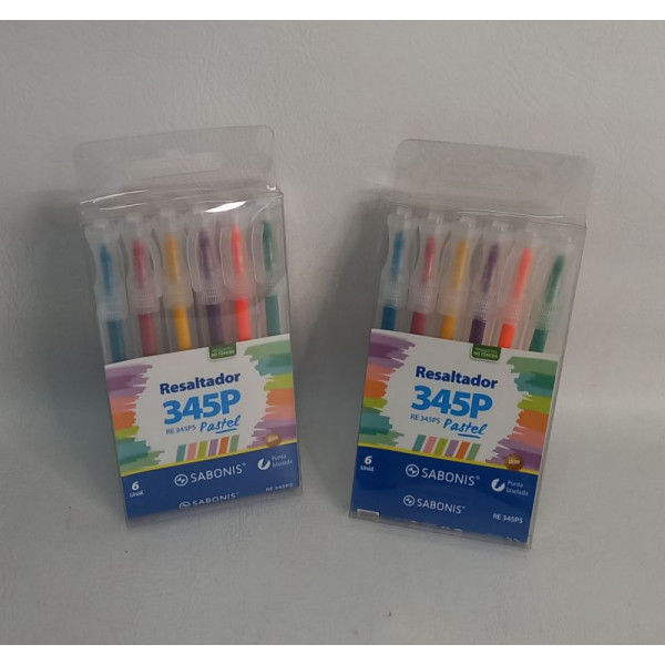 RESALTADOR PASTEL X6 COLORES SURTIDOS RE345FS