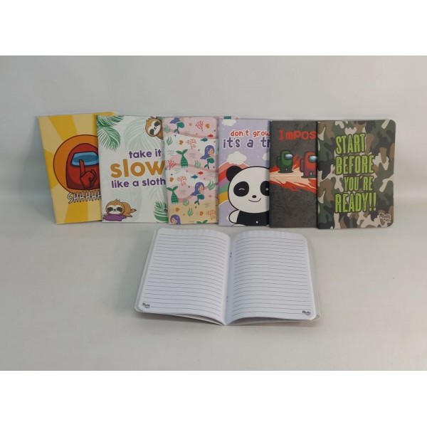CUADERNO DISE?OS 16X21CM TAPA FLEX 40HJS RAYADAS 70GRS