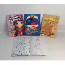 LIBRO PARA PINTAR CON ACTIVIDADES + 40 DIBUJOS 20X28CM 3 MODELOS