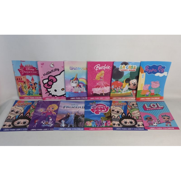 LIBROS PARA  COLOREAR SURTIDOS X 12UNI. 4HJS NENA 10127