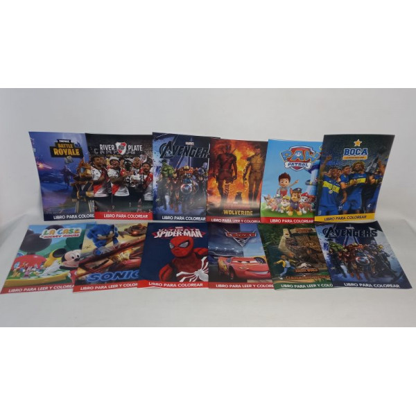 LIBROS PARA COLOREAR SURTIDOS X 12UNI.4HJS NENE 10127