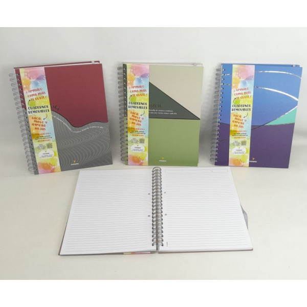 CUADERNO INTELIGENTE TAPA DURA RAYADO A4 90HJS 30X24CM 190MR