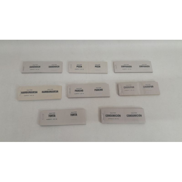 VALES CONSUMICION COMIDAS 11X4CM 50HJS