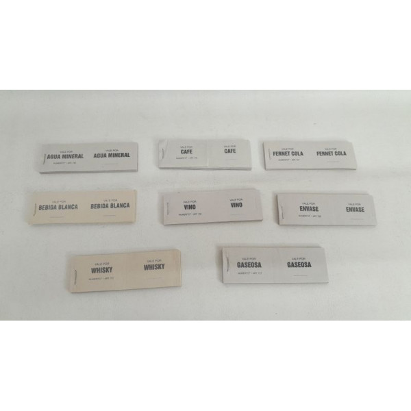VALES CONSUMICION BEBIDAS 11X4CM 50HJS