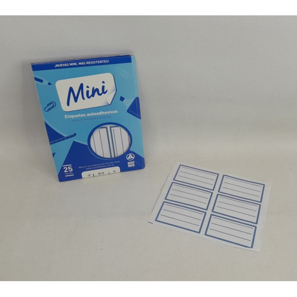 ETIQUETAS AUTOADHESIVAS ESCO AZUL MINI 65X38MM 25HJS 133
