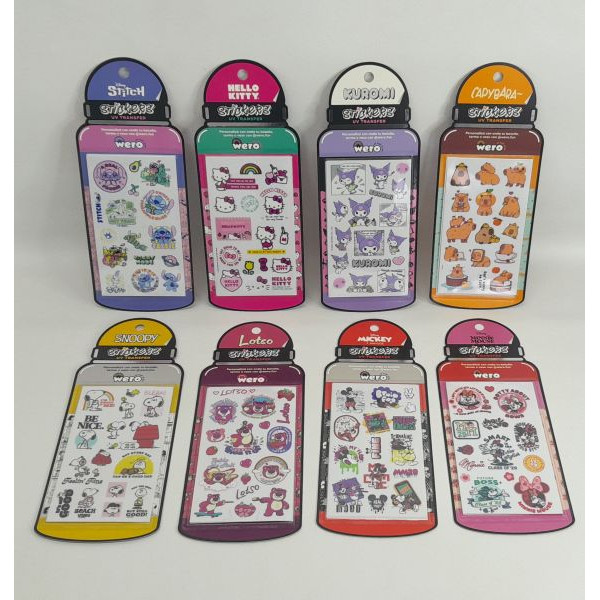 STICKERS X2 PLANCHAS TERMO/TAZA/BOTELLA DIFERENT PERSONAJES W6416