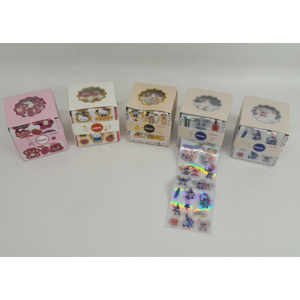 STICKERS X180 EN ROLLO DISPENSER PERSONAJES WE4177