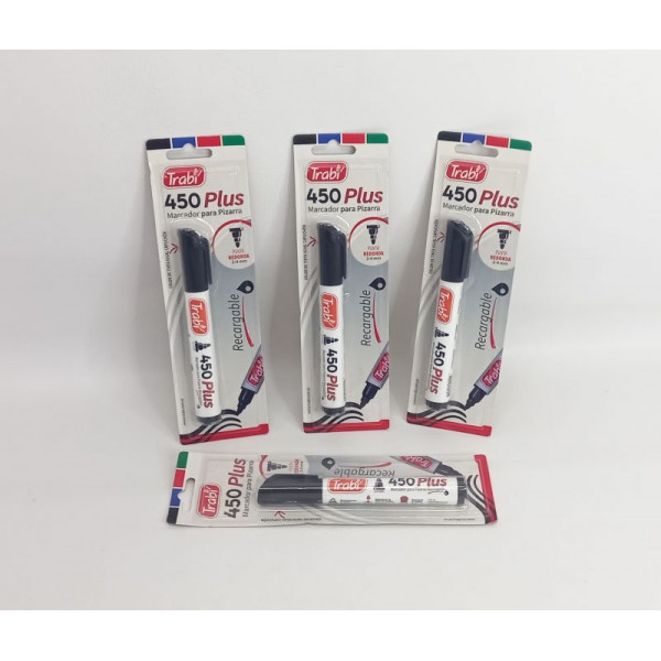 MARCADOR P/PIZARRA NEGRO RECARGABLE BLISTER 450 PLUS TRABI