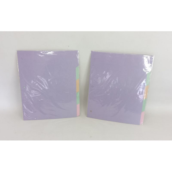 SEPARADOR DE MATERIA N3 C/PESTAÑA LISO PASTEL X5 ESI-024