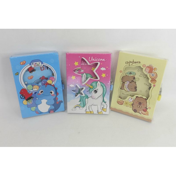 CUADERNO DISEÑOS VARIOS + CANDADO 15X20cm BL9312