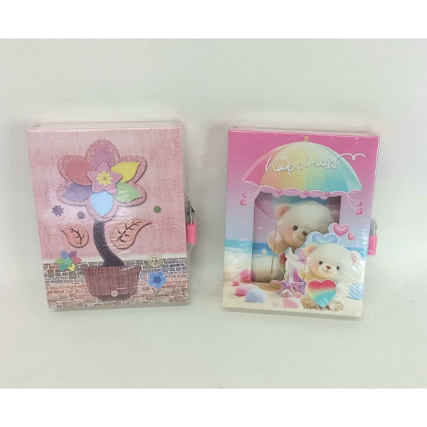 CUADERNO DISEÑOS VARIOS + CANDADO 13X17cm BL9310