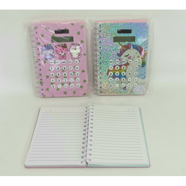 CUADERNO DISEÑOS VARIOS + CALCULADORA 13X18cm BL9303