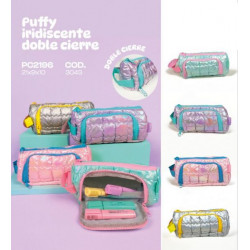 CANOPLA PUFFY IRIDISCENTE DOBLE CIERRE 21X9X10cm 3043 REX