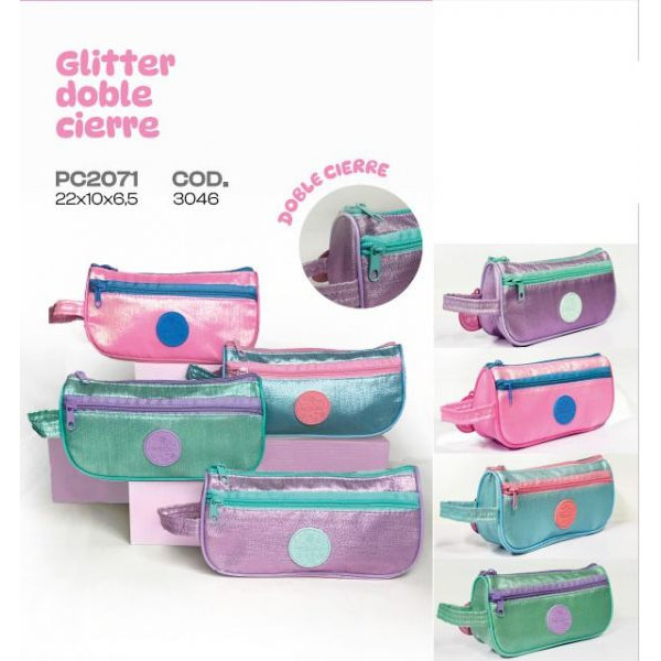 CANOPLA GLITTER DOBLE CIERRE 22X10X7cm 3046 REX