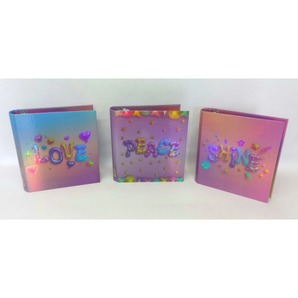 CARPETA N3 3X40 LOVE PEACE AND SHINE HOLOSTAMP REXON