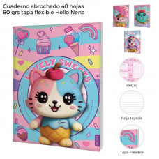 CUADERNO TAPA FLEXIBLE 48hjs 80grs NENA SKORA 42039