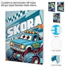 CUADERNO TAPA FLEXIBLE 48hjs 80grs NENE SKORA 42040