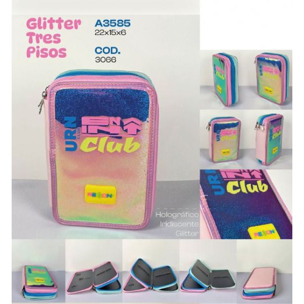 CANOPLA GLITTER TRES PISOS 22X15X6cm 3066  REX