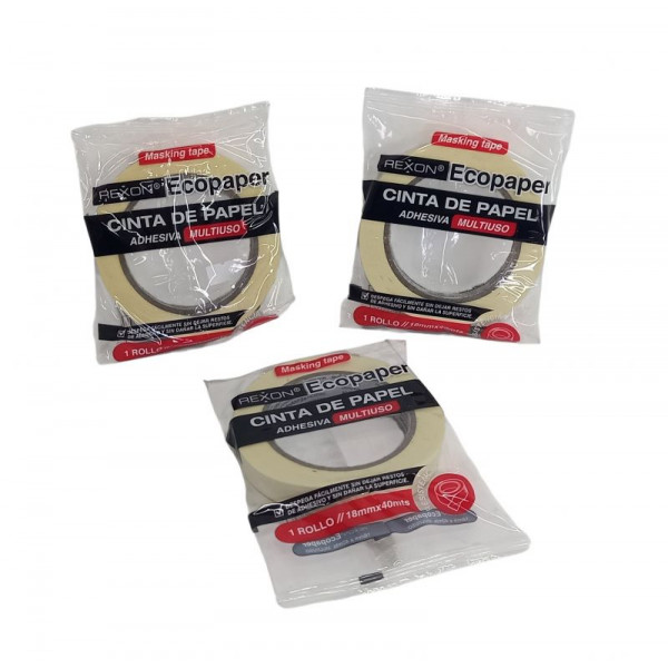 CINTA PAPEL 18mmX40mts BLANCA  15016