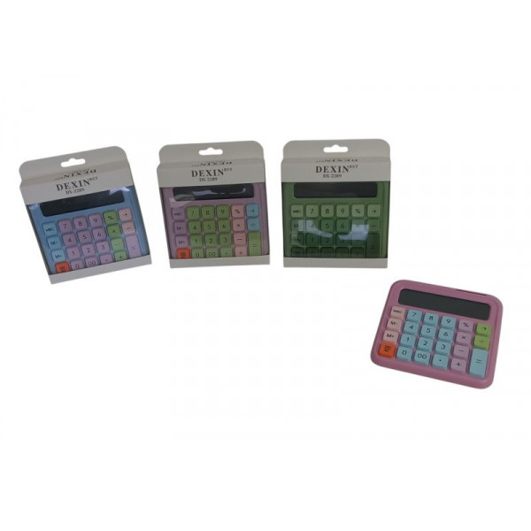 CALCULADORA 12 DIGITOS COLOR PASTEL 14X14cm  NS410304