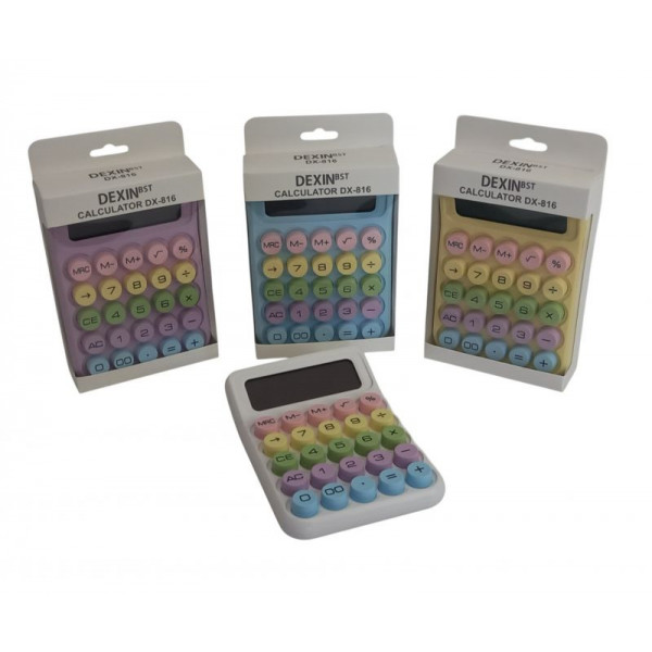 CALCULADORA 12 DIGITOS COLOR PASTEL 17X12cm  NS388786