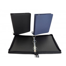 CARPETA ESCOLAR 3X40 CORDURA NEGRO/AZUL C/CIERRE  0213