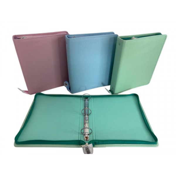 CARPETA ESCOLAR 3X40 COLORES PASTELES C/CIERRE  0392