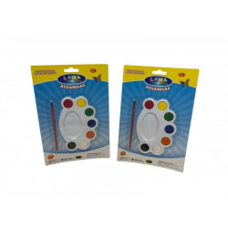 ACUARELA PALETA X7 COLORES + PINCEL